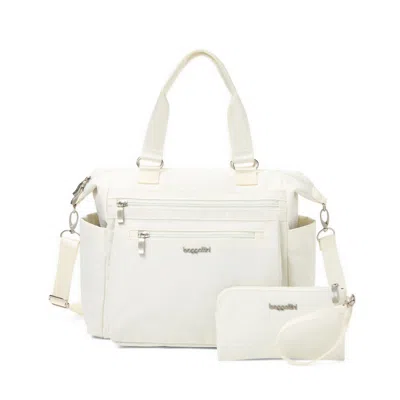 Baggallini Trifecta Convertible Backpack With Rfid Wristlet In White