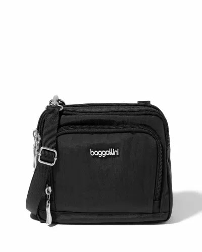 Baggallini Trifecta Rfid Wallet Crossbody Bag In Black