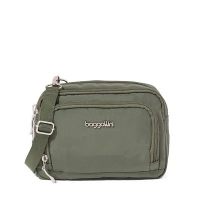 Baggallini Trifecta Rfid Wallet Crossbody Bag In Green