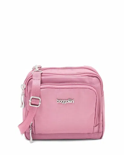 Baggallini Trifecta Rfid Wallet Crossbody Bag In Pink