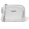 Baggallini Trifecta Rfid Wallet Crossbody Bag In Silver