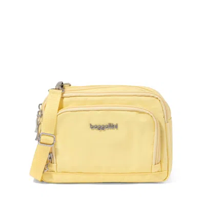 Baggallini Trifecta Wallet Rfid Crossbody In Yellow