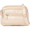 Baggallini Triple Zip Bagg Small Crossbody Bag In Gold