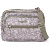 Baggallini Triple Zip Bagg Small Crossbody Bag In Light Grey Petal