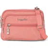 Baggallini Triple Zip Bagg Small Crossbody Bag In Terracotta