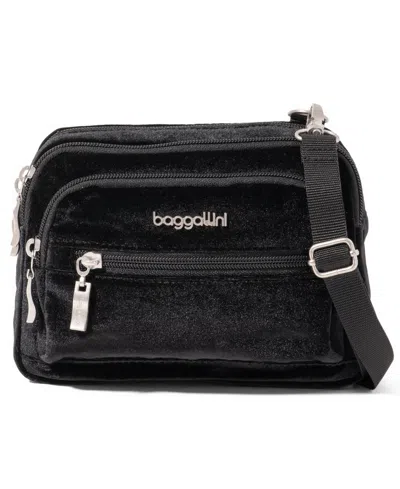 Baggallini Triple Zip Crossbody Bag In Blue