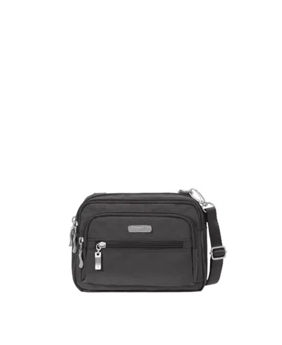 Baggallini Triple Zip Crossbody Bag In Gray