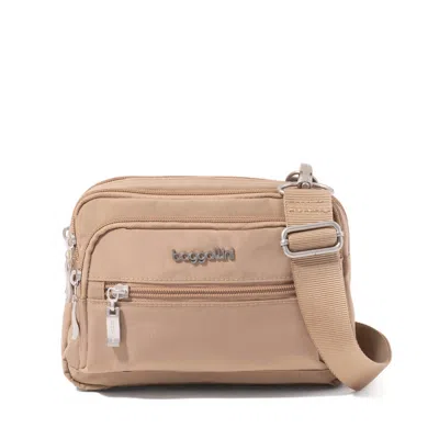 Baggallini Triple Zip Crossbody Bag With Wide Strap In Multi