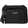 Baggallini Triple Zip Small Convertible Crossbody Bag In Black