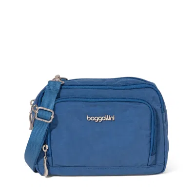 Baggallini Triple Zip Small Convertible Crossbody Bag In Blue