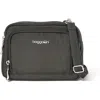 Baggallini Triple Zip Small Convertible Crossbody Bag In Charcoal