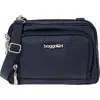 Baggallini Triple Zip Small Convertible Crossbody Bag In French Navy