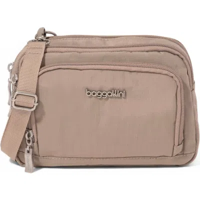 Baggallini Triple Zip Small Convertible Crossbody Bag In Gray