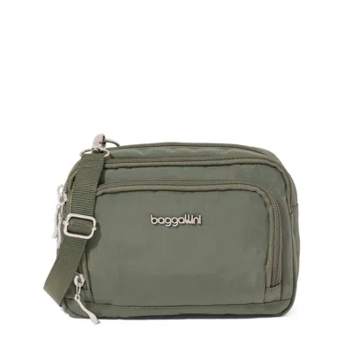 Baggallini Triple Zip Small Convertible Crossbody Bag In Sand