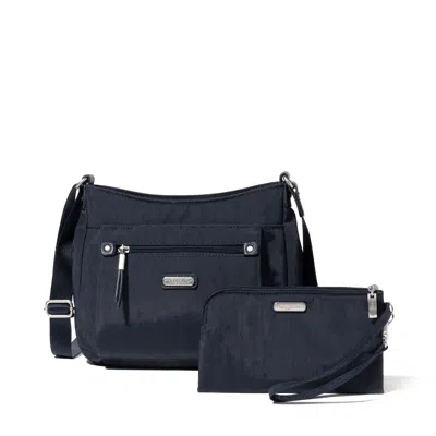 Baggallini Uptown Bagg With Rfid Phone Wristlet In Blue