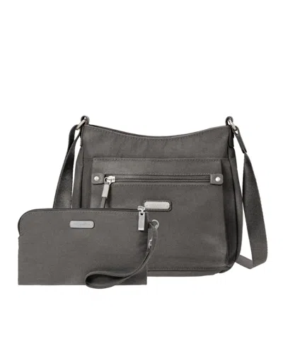 Baggallini Uptown With Rfid Wristlet In Sterling Shimmer