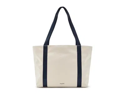 Baggallini Via Tote Bags Natural With French Navy: Xl In Neutral