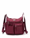 Baggallini Women's Anywhere Large Hobo Crossbody Shoulder Bag With Rfid Wristlet In Red