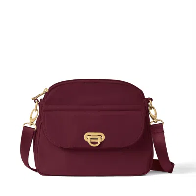 Baggallini Women's Coastal Flip Lock Crossbody Bag In Burgundy