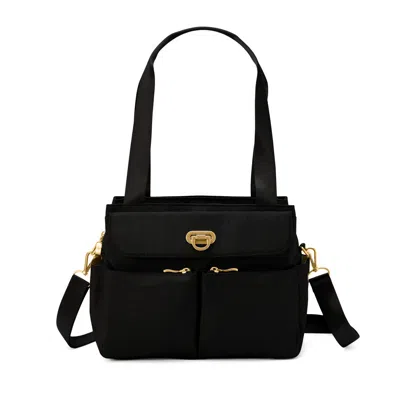 Baggallini Women's Coastal Flip Lock Trio Satchel In Black