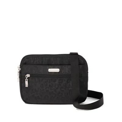 Baggallini Women's Double Zip Medium Crossbody Bag In Black