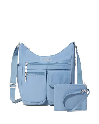 Baggallini Women's Everywhere Bagg Crossbody Shoulder Bag With Rfid Wristlet In Blue