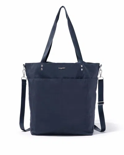 Baggallini Women's Large Carryall Weekender Tote Bag With Crossbody Strap In Blue