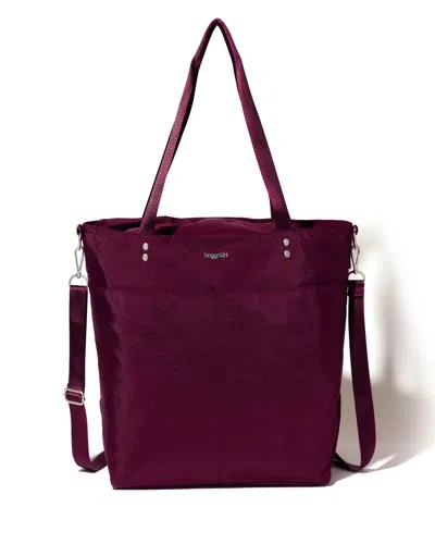 Baggallini Women's Large Carryall Weekender Tote Bag With Crossbody Strap In Red