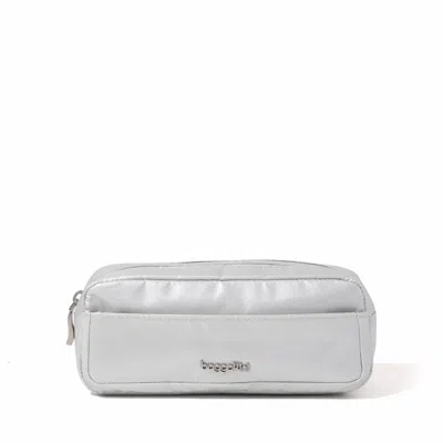 Baggallini Women's Long Pocket Cosmetic Bag In Silver