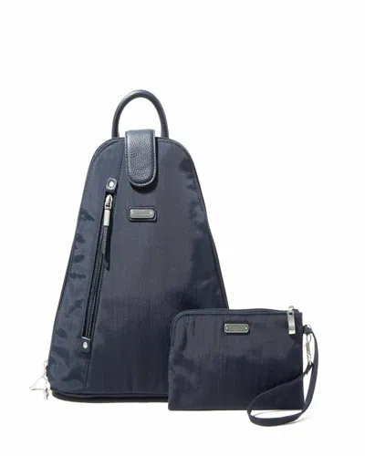 Baggallini Women's Metro Convertible Backpack With Rfid Wristlet In Blue