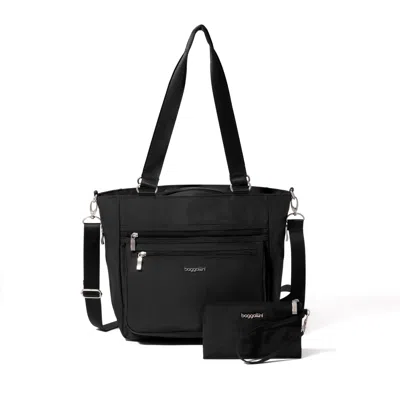 Baggallini Women's Modern Everyday Shopper Tote Bag With Wristlet In Black