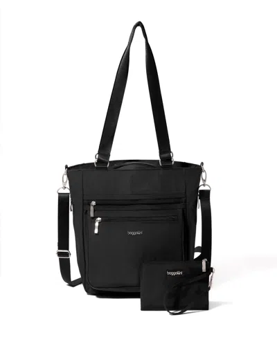 Baggallini Women's Modern Everyday Shopper Tote Bag With Wristlet In Black