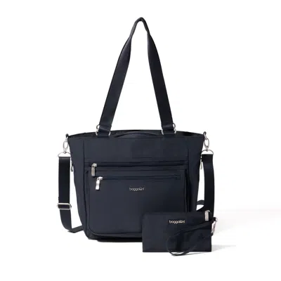 Baggallini Women's Modern Everyday Shopper Tote Bag With Wristlet In Blue