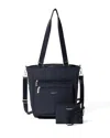 Baggallini Women's Modern Everyday Shopper Tote Bag With Wristlet In Blue