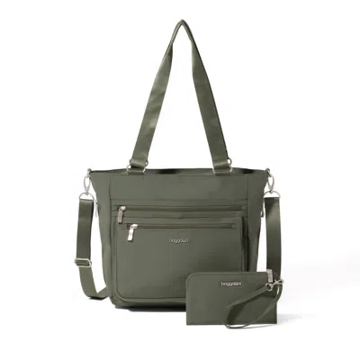 Baggallini Women's Modern Everyday Shopper Tote Bag With Wristlet In Sand