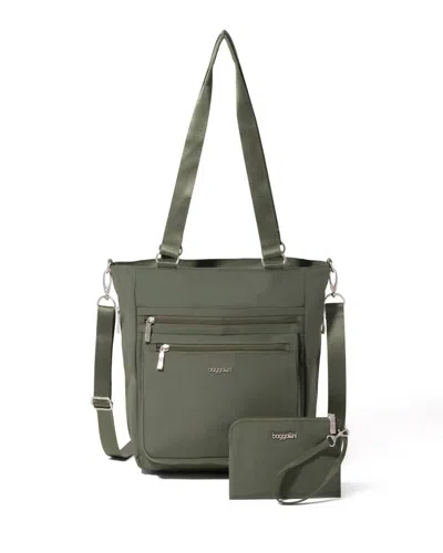 Baggallini Women's Modern Everyday Shopper Tote Bag With Wristlet In Sand