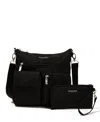 Baggallini Women's Modern Everywhere Slim Crossbody With Rfid Wristlet, Set 2 Piece In Black Cheetah Emboss
