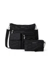 Baggallini Women's Modern Everywhere Slim Crossbody With Rfid Wristlet, Set 2 Piece In Black Quilt
