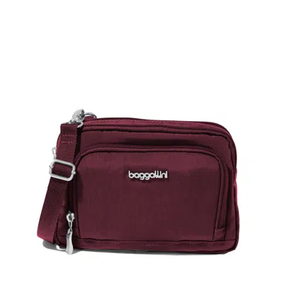 Baggallini Women's Modern Everywhere Trifecta Rfid Wallet Crossbody Bag In Burgundy