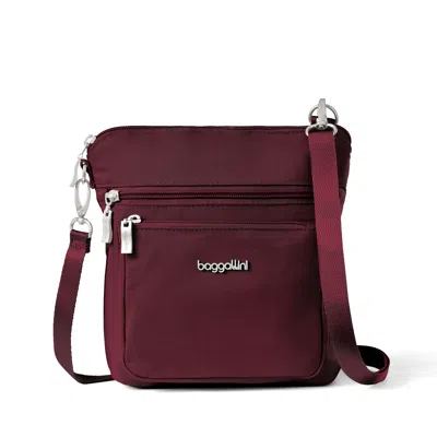 Baggallini Women's Modern Pocket Crossbody Bag In Burgundy