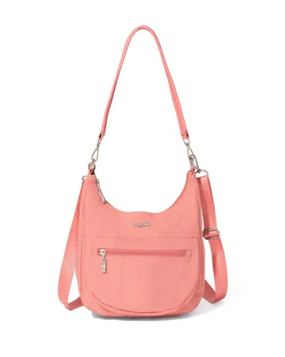 Baggallini Women's Modern Pocket Half Moon Shoulder Bag With Crossbody Strap In Brown