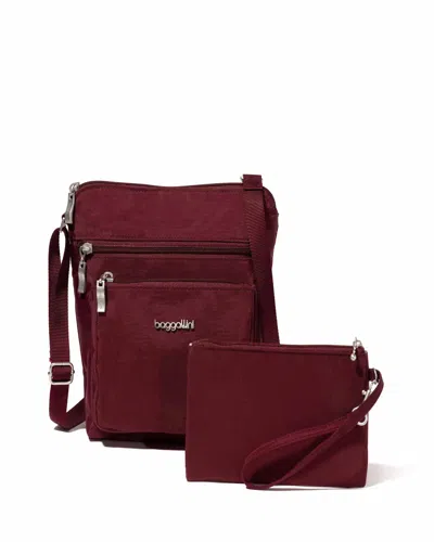 Baggallini Women's Pocket Crossbody Bag With Rfid Wristlet In Red