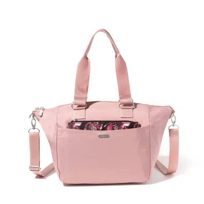 Baggallini All-day Removable Pouch Tote In Woodrose,peony Bloom