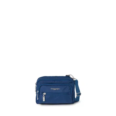 Baggallini Triple Zip Crossbody Bag In Pacific