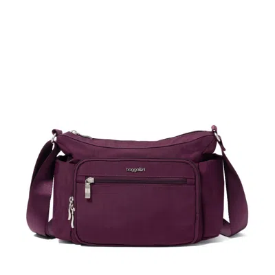 Baggallini Women's True Classic Crosstown Hobo Bag Crossbody In Purple