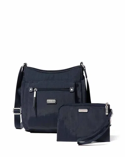 Baggallini Women's Uptown Bagg Crossbody Bag With Rfid Phone Wristlet In Blue