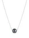 Baggins 14k White Gold Sliding Pearl Necklace In Metallic