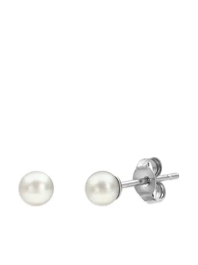 Baggins Akoya Pearl Stud Earrings In White