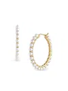 Baggins Pearl Hoop Earrings In Gold