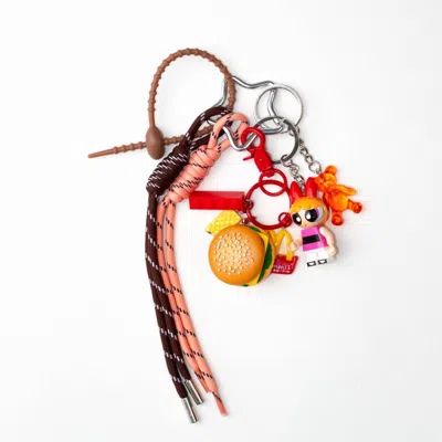 Baggly Charms Women's Burger Girl Keychain Bag Charms In Pink Brown In Multi